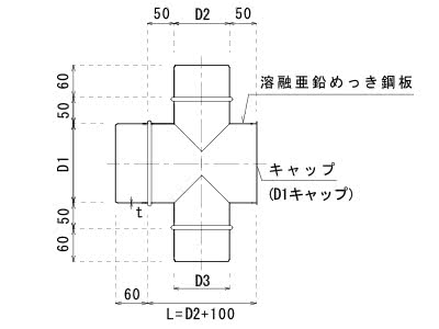 片キャップクロス管