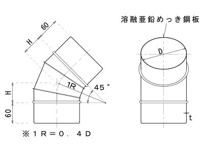 セクションエルボ９０°