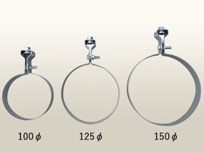スパイラルダクト用ワッパ型吊バンド ターンバックル付